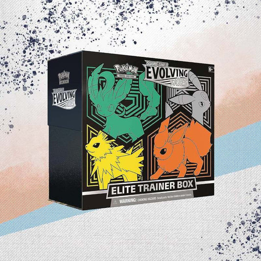 Pokemon TCG Sword & Shield Evolving Skies Elite Trainer Box – Rayquaza VMAX, Eevee Evolutions, 8 Booster Packs, Card Sleeves & Accessories