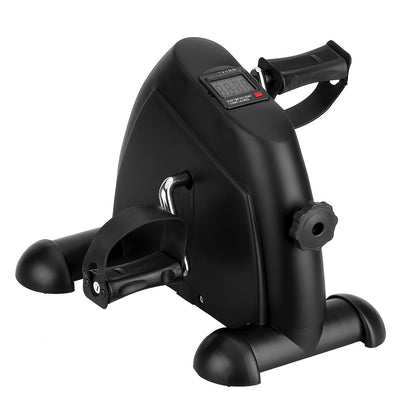Pédalier d'appartement sous bureau avec écran LCD – Mini vélo pour exercices des bras et des jambes, appareil de sport à faible impact avec résistance réglable pour bureau à domicile, noir