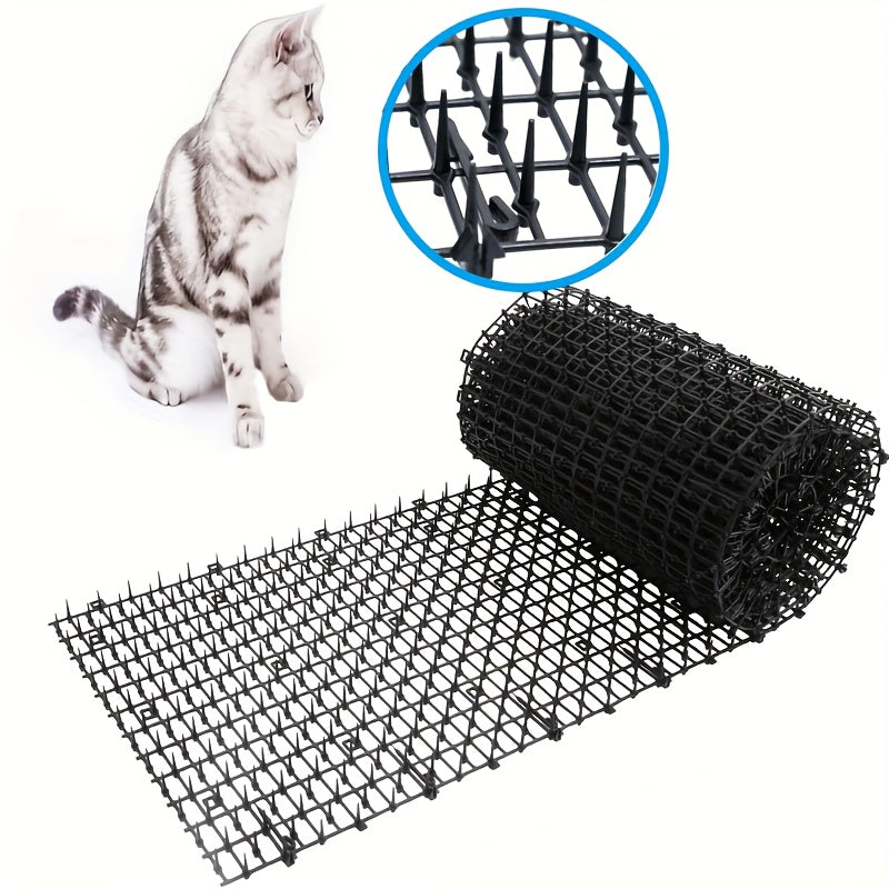 Tapis anti-chat à picots en plastique – Répulsif pour chat intérieur et extérieur de 2 m ou 4 m, empêche les chats d'accéder aux massifs de jardin, à la cour, aux canapés et aux meubles, bande de picots dissuasive sans danger, flexible et durable
