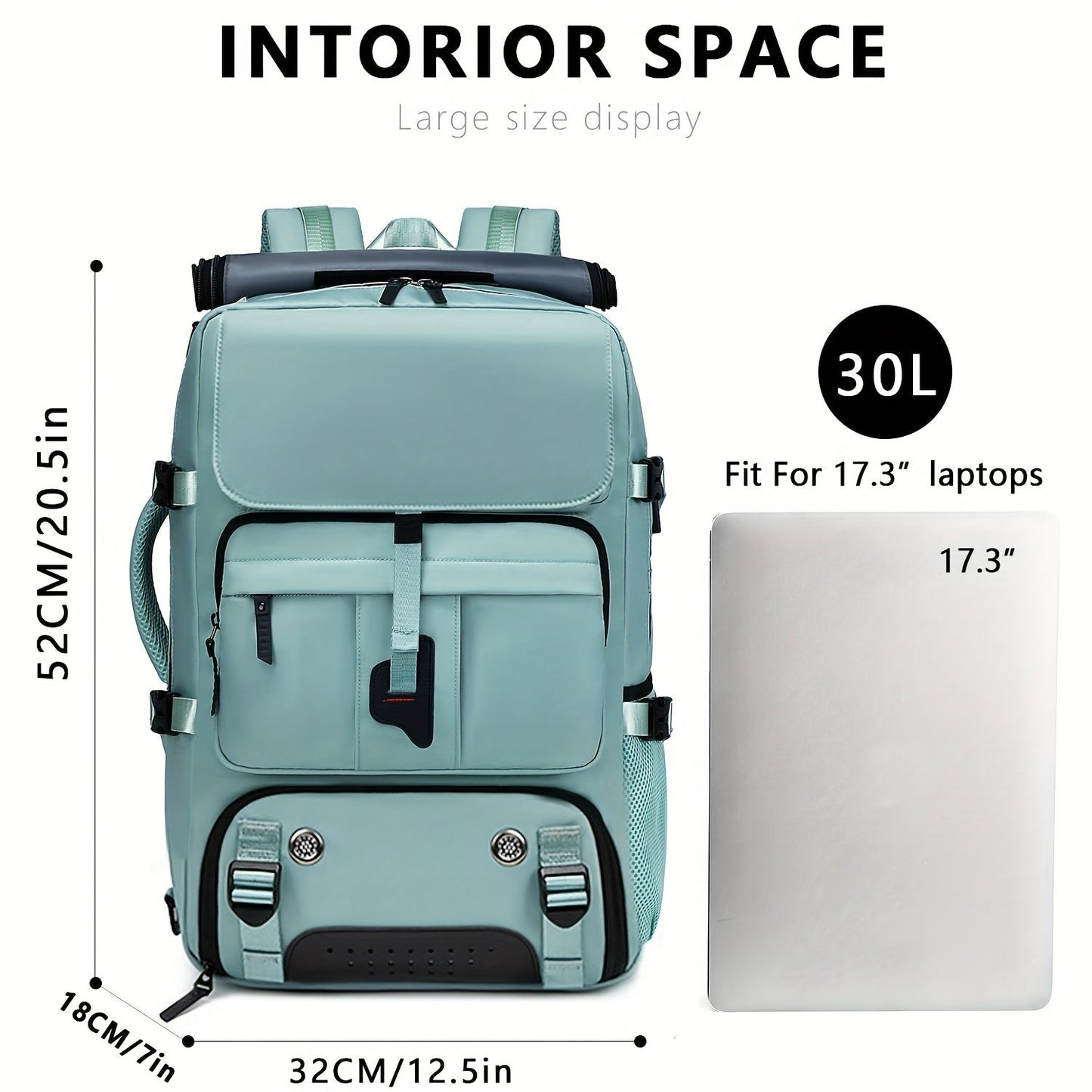 Large Laptop Backpack with Shoe Compartment – Multi-Functional Travel Backpack for Men & Women, Business, College & Carry-On Bag with USB Charging Port, Waterproof, Fits 15.6" Laptop