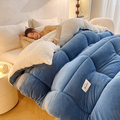 Couette toutes saisons – Douce et épaisse, piquage en damier, couleur unie, ultra-respirante, lavable en machine, pour l'automne, l'hiver et le printemps, tailles simple, double, grand lit et très grand lit