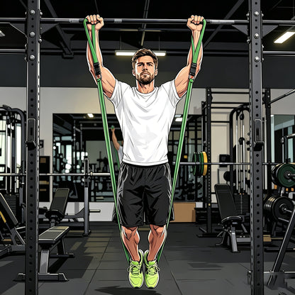 Ensemble de bandes de résistance pour assistance aux tractions pour hommes et femmes – Bandes d'entraînement robustes pour étirements corporels, renforcement musculaire et physiothérapie