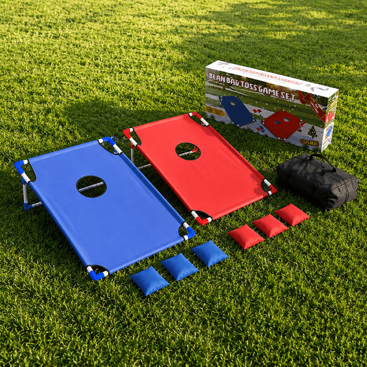 Cornhole Game Set 2 Boards 6 Bean Bags Storage Bag Indoor Outdoor Backyard Lawn Game for Kids Adults Family Fun Camping Beach Party Tailgate BBQ Yard Entertainment Christmas Halloween Gift