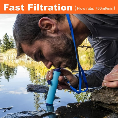 Paille filtrante personnelle, mini purificateur d'eau, équipement de survie pour la randonnée, le camping, les voyages et les situations d'urgence, paille de filtration portable éliminant les bactéries et les contaminants - Options par lot de 1, 2 et 4