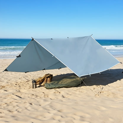 Toile de tente de camping avec protection UV et support en alliage – Abri pliable et portable pour 4 personnes pour randonnée, camping, jardin et survie en plein air | Auvent de camping toutes saisons