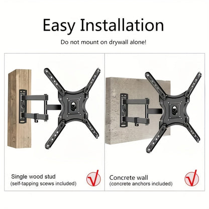Support mural inclinable et pivotant pour téléviseurs de 26 à 60 pouces – Support universel réglable à mouvement complet pour écran plat, installation facile, compatible avec la plupart des téléviseurs LED, LCD et OLED, compatible VESA