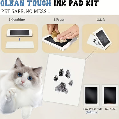 Kit de tampon encreur pour empreintes de pattes d'animaux, 8 pièces (4 boîtes) – Encre noire à séchage rapide pour souvenirs d'empreintes de chats et chiens, loisir créatif commémoratif facile à nettoyer, cadeau de Noël pour propriétaires d'animaux