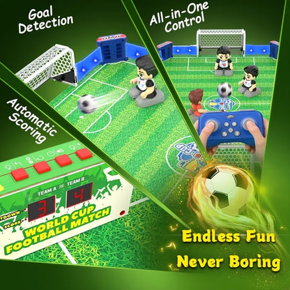 RC Foosball Table Game Multiplayer Light-Up Soccer Board with Goal Sound Effects, Rechargeable Remote Control Football Game – Tournament Style Party Game Gift for Kids, Adults & Soccer Players