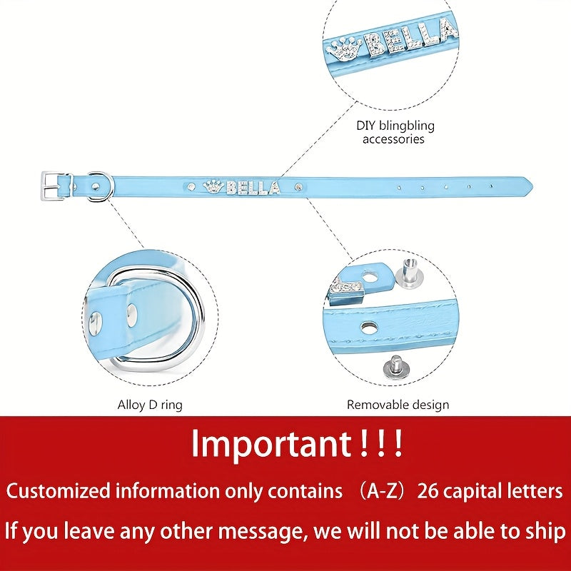 Collier pour chien en cuir PU personnalisé avec médaille - Collier d'identification personnalisé pour petits, moyens et grands chiens et chats XS S M L 8 couleurs, accessoire élégant pour animal de compagnie, cadeau, blanc, noir, rose, bleu, violet