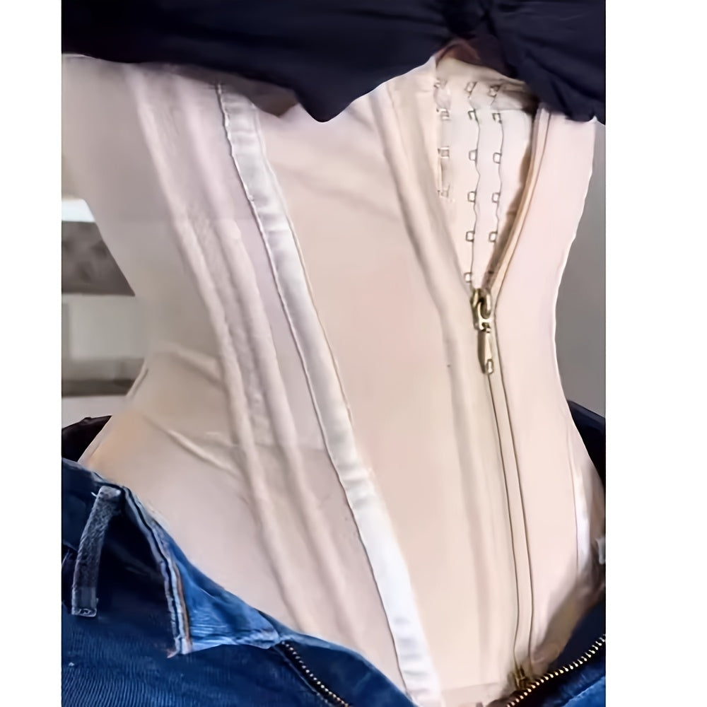 Ceinture gainante zippée pour femme – Gaine amincissante à forte compression, corset de sport pour affiner la taille et sculpter le corps, aplatit le ventre, idéal pour une tenue décontractée ou formelle, tailles XS à XXXL, lavable à la main