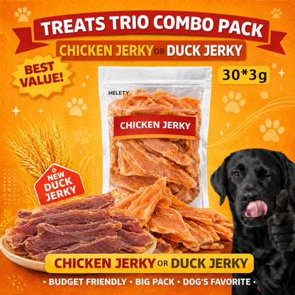 Friandises pour chiens au poulet séché - Vrai poulet séché pour chiens, riche en protéines et facile à digérer, collation saine et durable pour l'éducation des chiots et chiens adultes de toutes tailles.