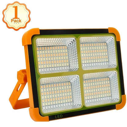 Projecteur de travail LED solaire 2000 lumens avec crochet magnétique – Double charge solaire et USB, projecteur rechargeable à luminosité réglable pour le camping, la randonnée et l'usage extérieur – Disponible en packs de 1, 2, 6 et 10 unités