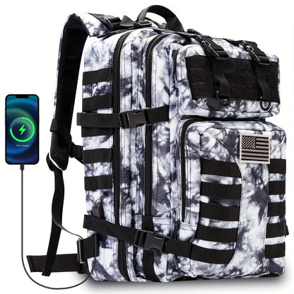 Sac à dos tactique unisexe haute capacité 50L – Sac militaire MOLLE pour le camping, la pêche, la chasse, la randonnée et les voyages – 13 options de couleurs incluant des variantes avec sac à main et sac de rangement