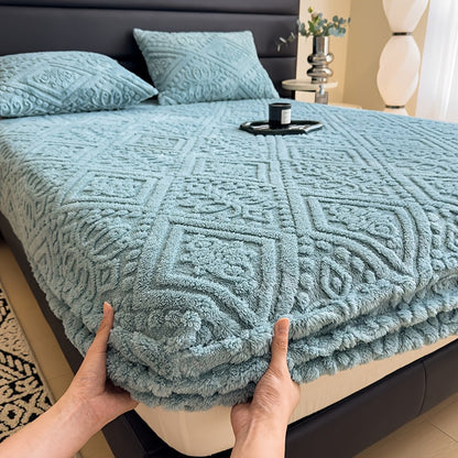 Drap de lit doux gaufré européen – Housse de matelas à poches profondes toutes saisons, literie ultra-douce lavable en machine pour lits une place, doubles, grand format et très grand format, protège-matelas chaud (sans taie d'oreiller)