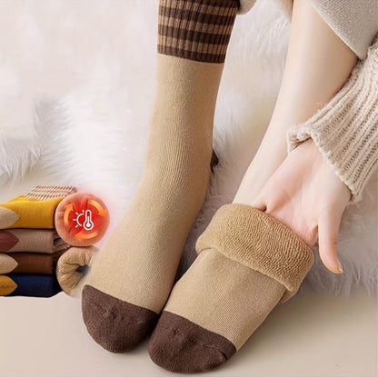 20 paires de chaussettes d'hiver mi-mollet, épaisses, en peluche, chaudes, rayées, bouclées pour femmes et hommes, chaussettes de sol confortables à gousset élastique pour le ski, le snowboard, le temps froid et les sports de plein air