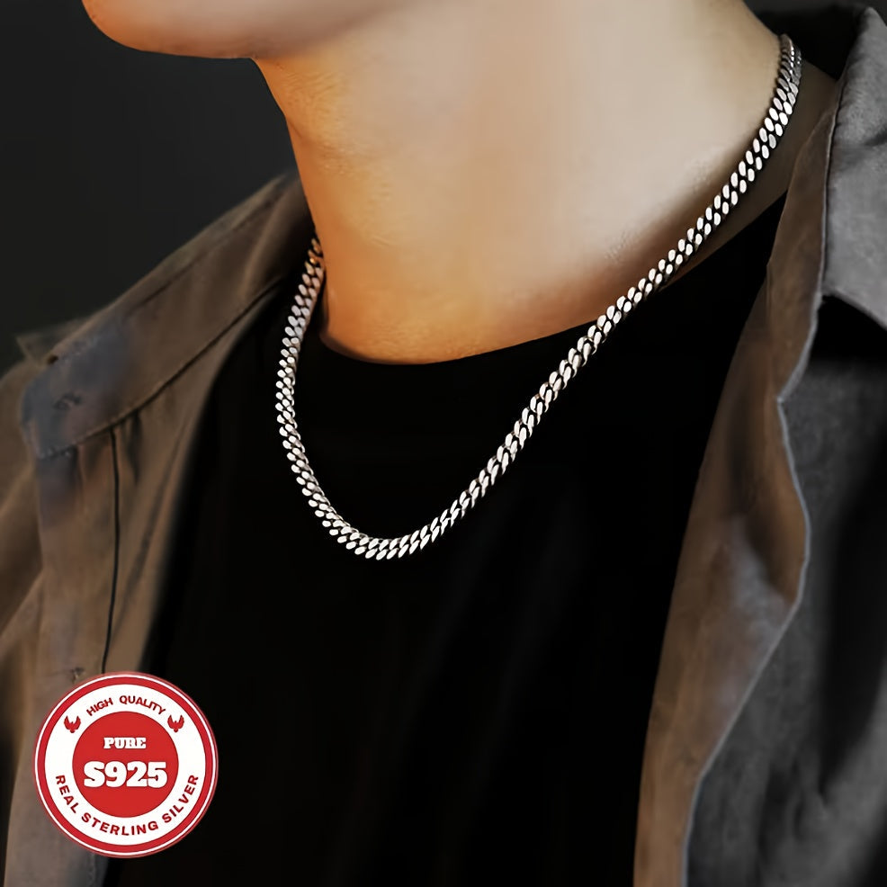 Collier chaîne cubaine pour homme en argent sterling 925 – 6 mm et 10 mm de large, 18 à 24 pouces, chaîne à maillons épais faite à la main, bijou durable pour le quotidien et les occasions spéciales