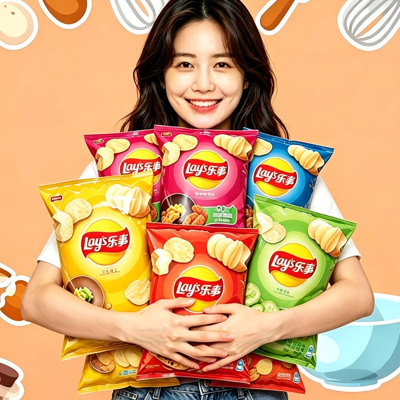 Paquet assorti de croustilles Lay's, 3 ou 6 sacs (65g/70g chacun) – Collation aux saveurs variées pour le bureau, les fêtes, les rencontres décontractées et les fringales sur le pouce