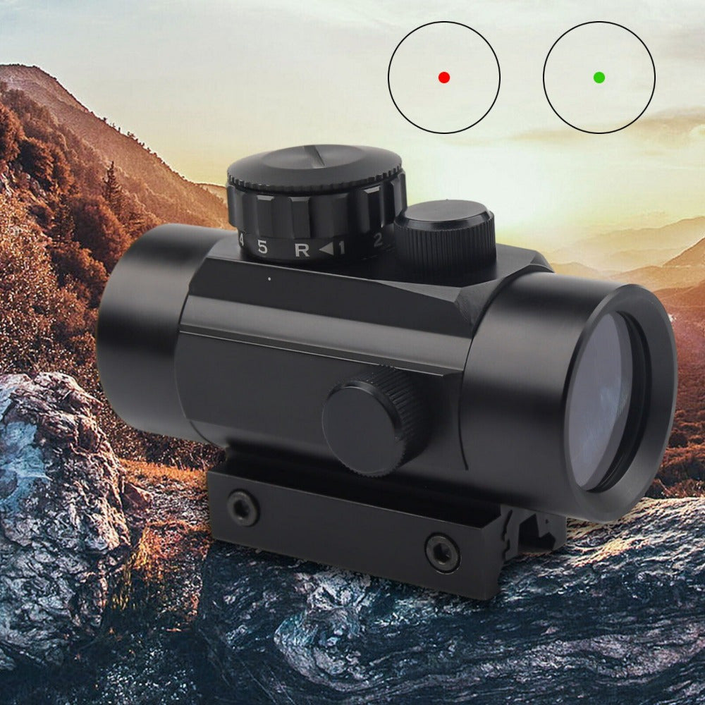 Viseur point rouge et vert tactique 1x40mm – Optique réflectrice en alliage d'aluminium, compatible rail Picatinny/Weaver 20mm et rail en queue d'aronde 11mm – pour la chasse, le tir et usage tactique
