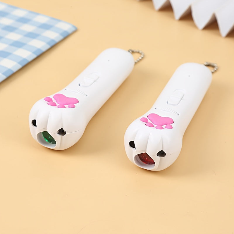 Stylo projecteur interactif pour chat rechargeable par USB - Jouet projecteur à motifs rotatifs, pointeur LED avec lampe torche blanche, jouet interactif pour chat