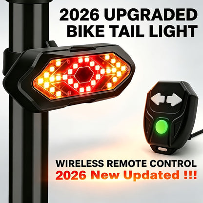 Feu arrière de vélo avec clignotants, rechargeable par USB, 120 lumens, 5 modes, télécommande sans fil, feu arrière de sécurité LED pour vélo de route, VTT, vélos de ville, adultes, enfants, hommes, femmes, cyclisme