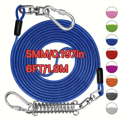 Laisse pour chien ultra-résistante de 1,8, 3, 4,5, 9, 15, 23 ou 30 mètres, câble d'attache d'entraînement pour grands chiens jusqu'à 225 kg, corde de course durable et résistante aux morsures pour le jardin