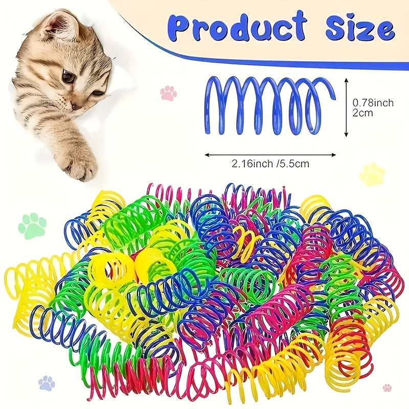 Lot de 100 jouets variés pour chat - Assortiment aléatoire de jouets en plastique et en peluche avec plumes, kit de divertissement interactif pour foyers multi-chats, ensemble de jeu pour chaton
