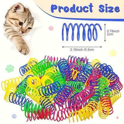 Lot de 100 jouets variés pour chat - Assortiment aléatoire de jouets en plastique et en peluche avec plumes, kit de divertissement interactif pour foyers multi-chats, ensemble de jeu pour chaton