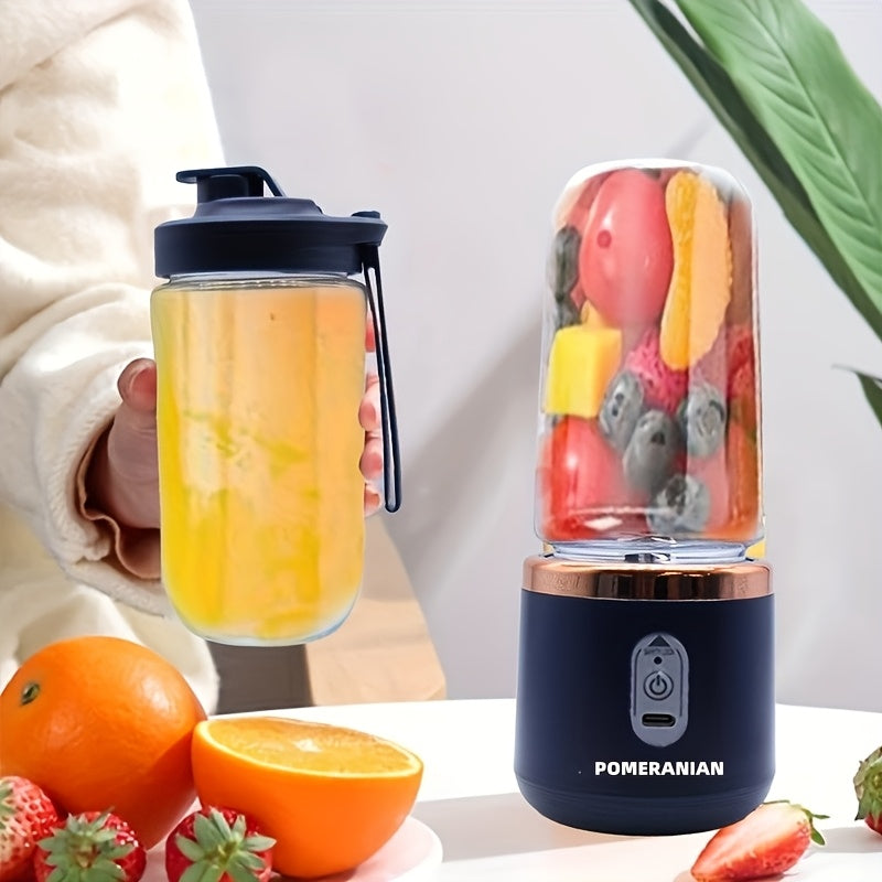 Mixeur personnel portable rechargeable par USB 1500 mAh – Blender à smoothies pour fruits et légumes en ABS de qualité alimentaire avec double tasse, mini mixeur multifonction pour la maison, les voyages et la salle de sport, coffret cadeau inclus
