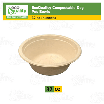 Gamelles jetables pour animaux 946 ml – Bols ronds en papier pour chiens et chats, voyage, refuge, chenil, extérieur et alimentation d'urgence, empilables à usage unique