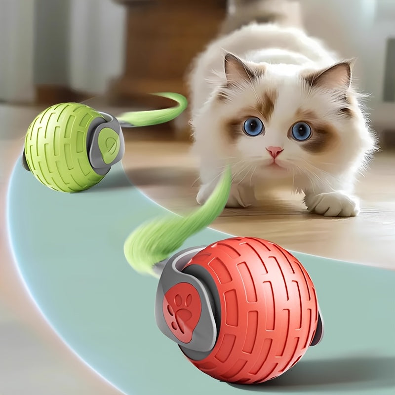 Balle interactive auto-roulante pour chiens et chats - Jouet électrique intelligent à mouvement automatique, balle roulante d'intérieur pour l'exercice des animaux, anti-ennui pour chatons et chiots