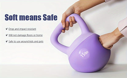 SOGES PVC Soft Kettlebell with Wide Non-Slip Handle – Iron Sand Filled Strength Training Kettlebell 10 to 30 lbs, Safe for Home Gym, Floor & Kids, Ideal for Women & Beginners, Swings Squats HIIT CrossFit