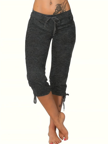 Lot de 4 pantalons courts légers pour femme – Pantacourts amples à taille cordon, bas d'été décontractés et respirants, tailles S-XXL, assortiments de couleurs variés
