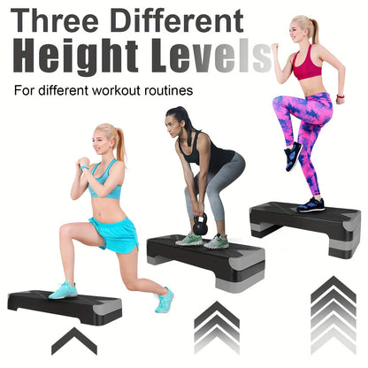 Plateforme de step aérobic réglable – 3 niveaux de hauteur (10/15/20 cm), stepper antidérapant pour entraînement cardio à domicile, planche d'exercice de step aérobic (6 couleurs)