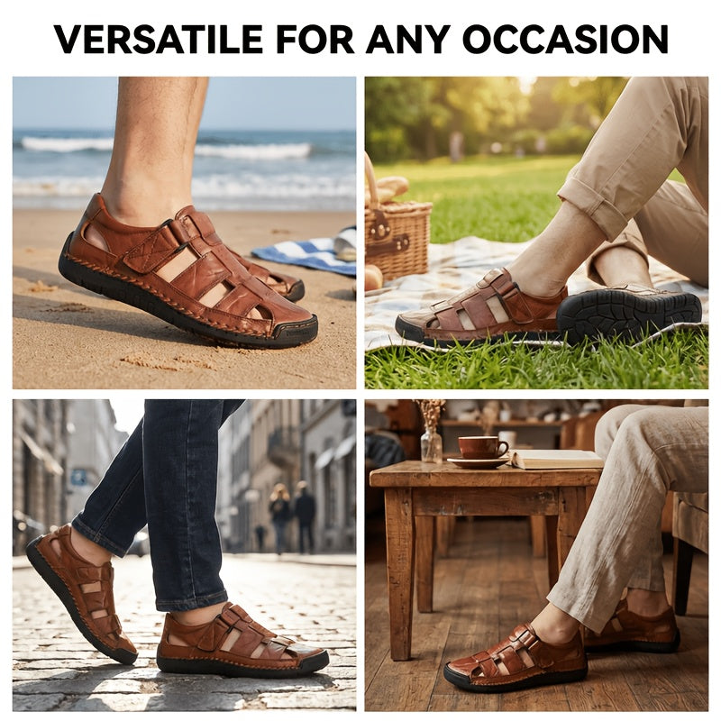 Sandales de sport fermées pour hommes – Chaussures de pêcheur d'extérieur respirantes, mocassins de plage d'été antidérapants pour la randonnée, la marche et les activités aquatiques | Velora