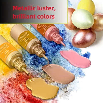 Ensemble de 12 encres à alcool métalliques pour art en résine époxy – Pigment pailleté concentré pour créations en résine type boîte de Petri et gobelets, 10 ml par flacon