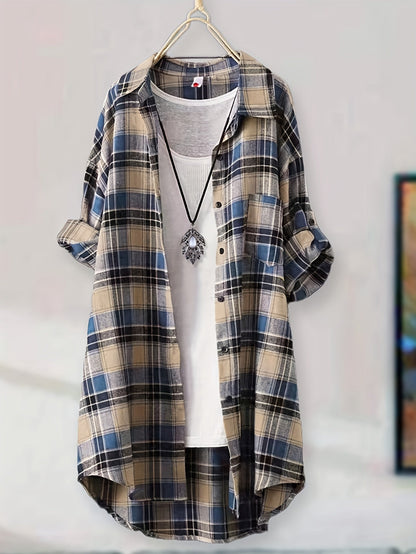 Chemise à carreaux décontractée pour homme et femme, mi-longue, coupe ample, chemise en flanelle boutonnée, S M L XL XXL, plusieurs coloris