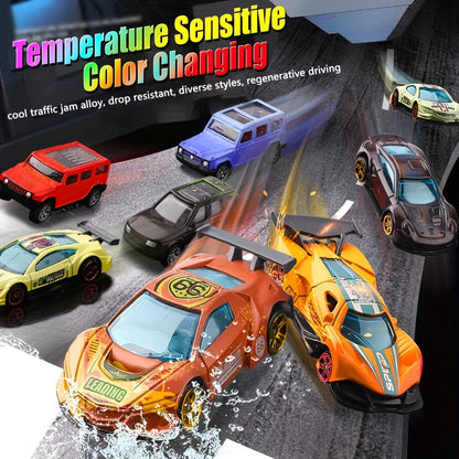 Color-Changing Alloy Toy Cars – Thermal Temperature Sensing Magic Die-Cast Vehicles – Hot & Cold Color Change Bath Toys for Kids – 2, 3 or 6 Pack – Party Favor & Goodie Bag Filler Gift for Boys