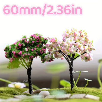 Lot de 6 arbres miniatures pour micro-paysage - Ornements d'arbres artificiels en PVC, couleurs et styles aléatoires, pour aquariums, jardins, terrariums et décorations de récipients en verre