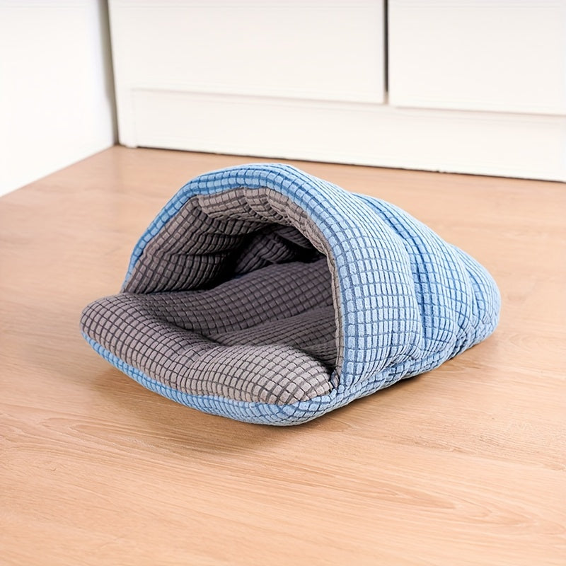 Cachette pour cochon d'Inde, sac de couchage chaud pour petits animaux, lit douillet semi-fermé et doux pour lapins, furets, hérissons, écureuils et chatons, nid cachette pour petit animal lavable en machine, sac de couchage en peluche