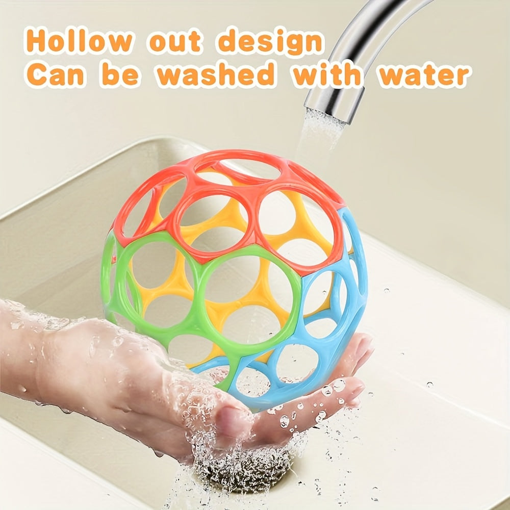 Balle de préhension pour bébé, ensemble de 4 couleurs, design souple ajouré, jouet de préhension pour nourrissons, balle sensorielle pour exercer la souplesse de bébé, jouet de développement de la motricité fine, cadeau pour nourrissons et tout-petits