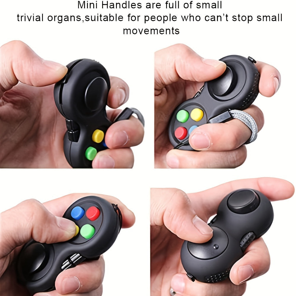Lot de 3 manettes anti-stress - Manette rétro avec 8 fonctions de manipulation, jouet anti-stress et anti-anxiété pour enfants, adolescents et adultes, outil sensoriel TDAH, activité sans écran, choix de couleurs multiples