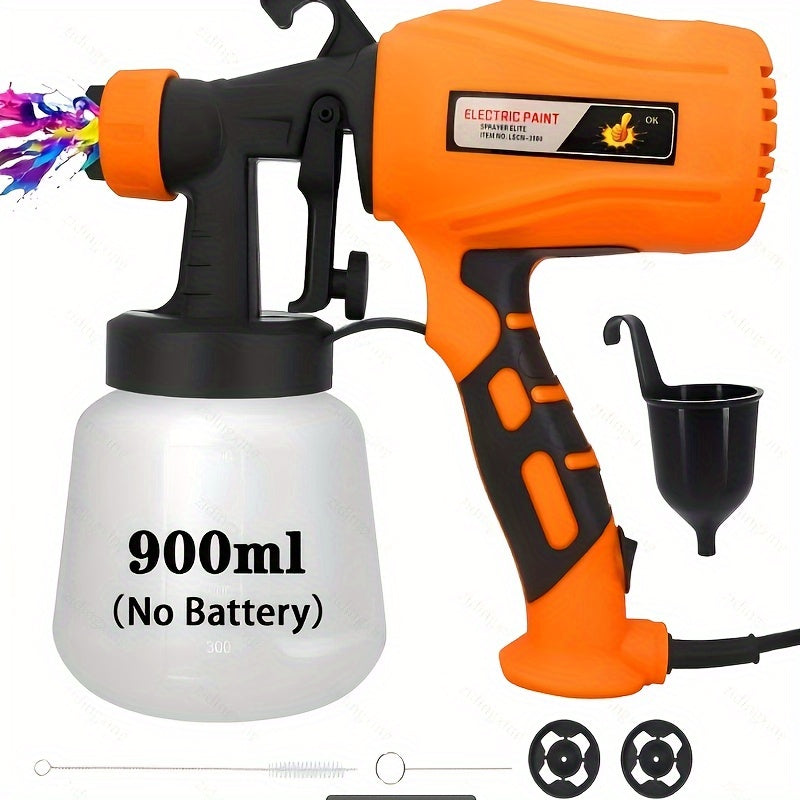 Pistolet à peinture électrique HVLP – Pistolet pulvérisateur airless avec 3 motifs, réservoir de 800 ml, nettoyage facile pour maison, meubles, placards, clôtures, murs, voitures et projets de bricolage
