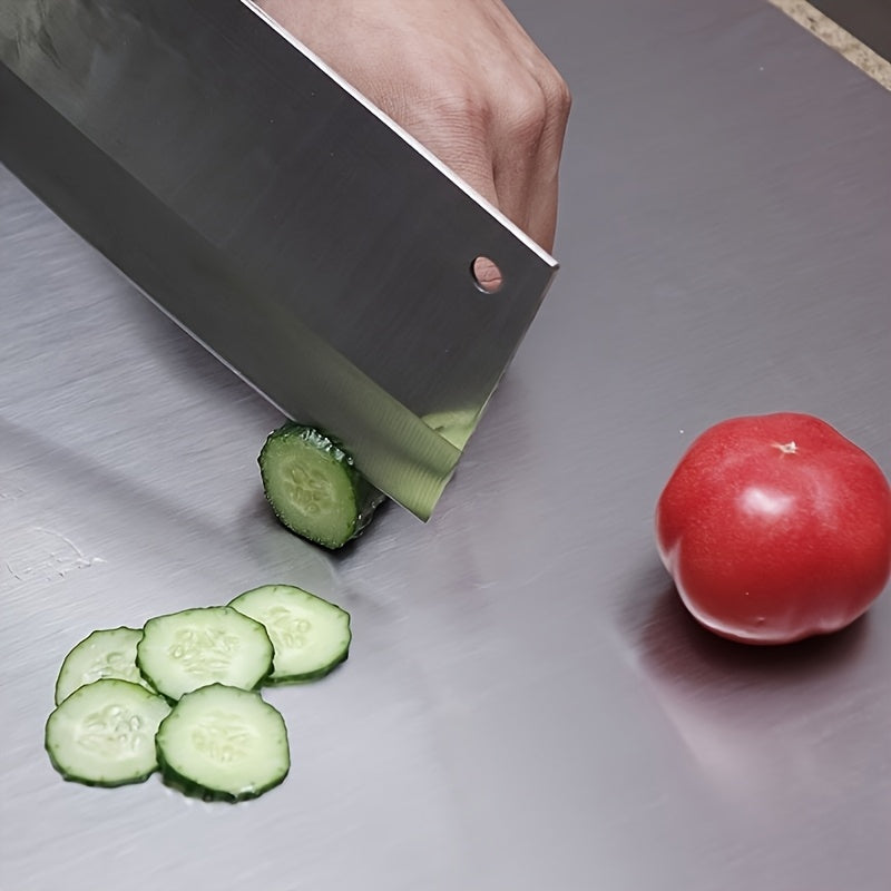 Planche à découper en acier inoxydable 304 – Billot de cuisine antirouille, facile à nettoyer, disponible en 3 tailles (40 cm × 30 cm, 50 cm × 40 cm, 60 cm × 40 cm)