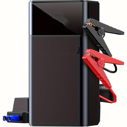 Démarreur de voiture portable 7-en-1 10000mAh – Batterie de secours multifonction avec lampe d'urgence LED pour moteurs essence (10 L) et diesel (9 L), kit d'outils d'urgence pour voiture