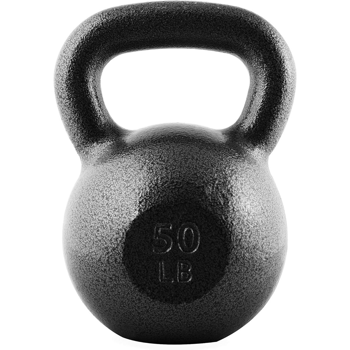 Kettlebell en fonte peinture martelée – Fond plat, prise large antidérapante, musculation à domicile et en salle, entraînement complet du corps et CrossFit, options de poids de 10 à 50 lb pour hommes et femmes