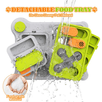 Gamelle ludique anti-glouton pour chat – Jouet interactif d'éveil et distributeur de nourriture lente, jeu d'enrichissement cognitif anti-ingestion rapide, accessoire 2-en-1 pour l'amusement et l'alimentation