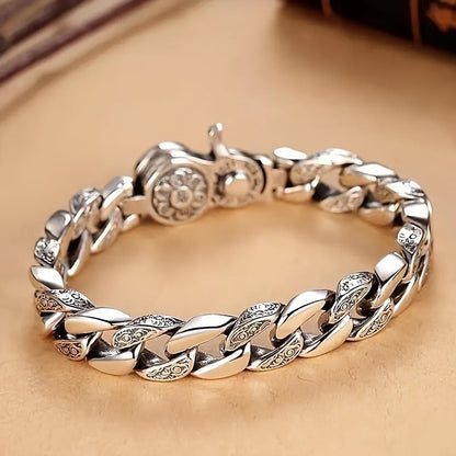 Bracelet homme en argent sterling 925 – Design à maillons classique, disponible en 3 tailles : 18 cm, 20 cm, 22 cm. Bijou à porter au quotidien, idéal comme cadeau pour hommes, famille et amis.