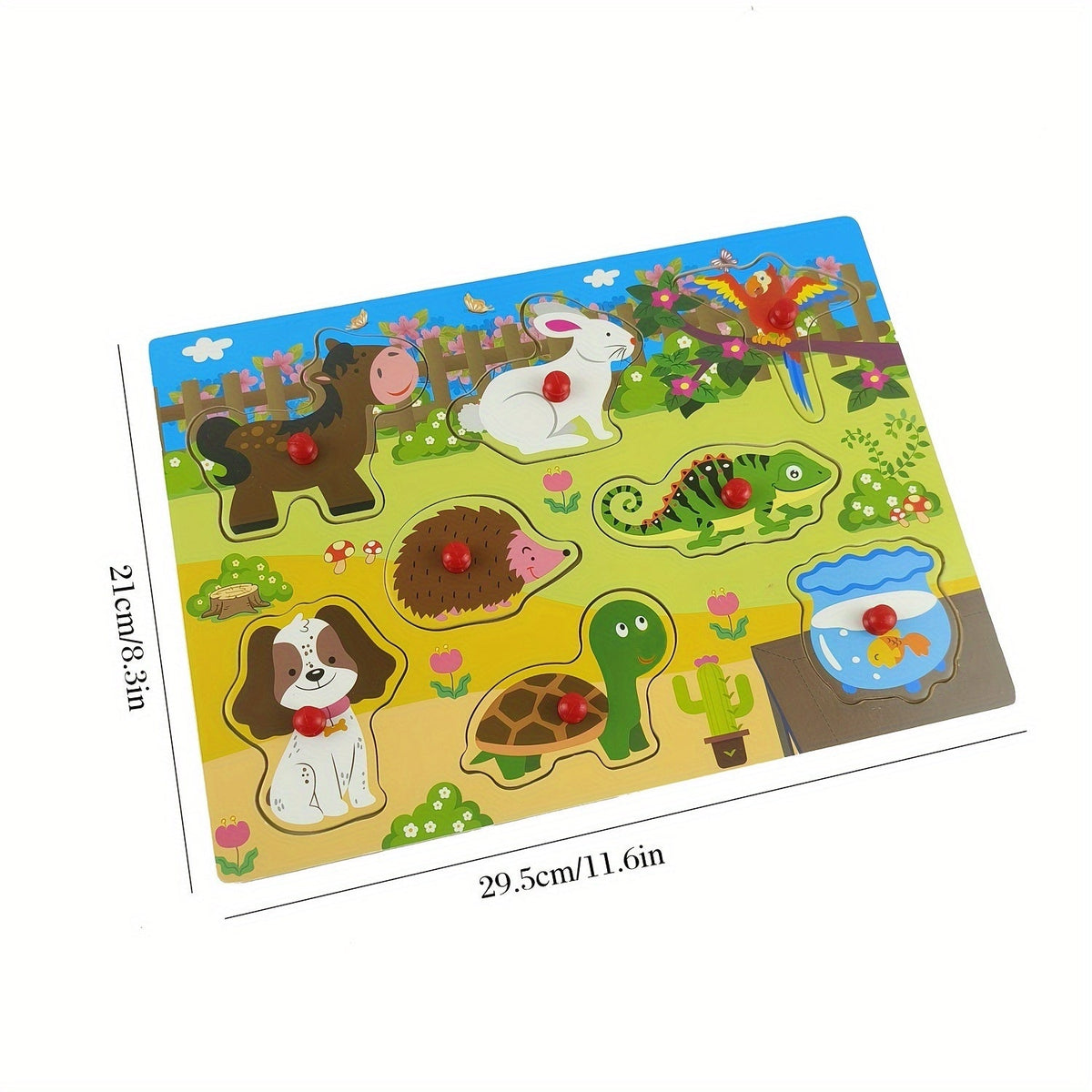 Lot de 4 puzzles à boutons en bois pour tout-petits, 32 pièces, puzzles sur le thème des animaux de la ferme et du zoo, jouet éducatif Montessori pour enfants de 1, 2, 3 ans, cadeau d'anniversaire, de Noël ou de Pâques pour filles et garçons