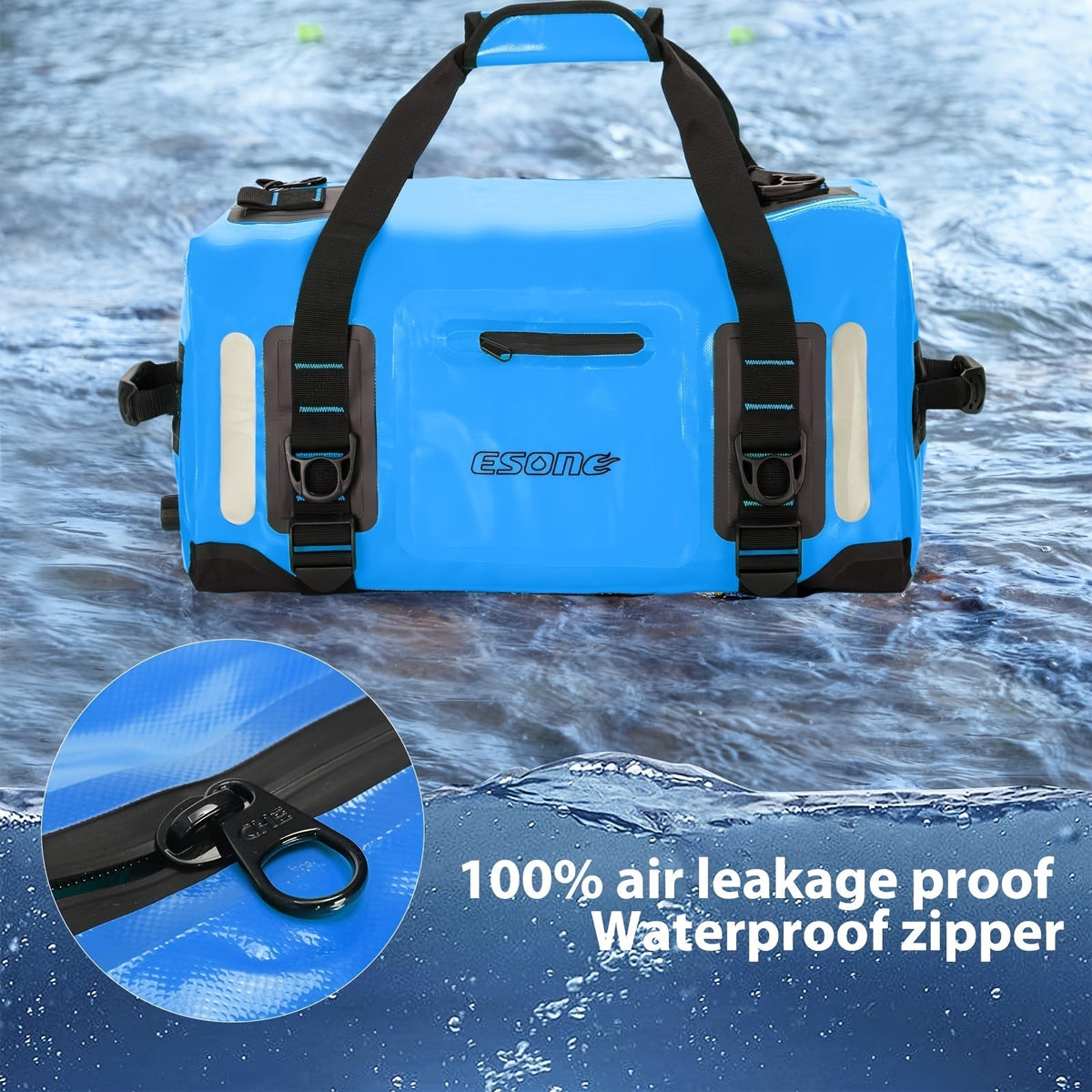 Sac à dos étanche pour kayak, camping, surf et voyage – Sac polochon léger à fermeture par enroulement pour hommes et femmes, stand-up paddle, bateau et aventures en plein air, 40 L / 60 L / 90 L