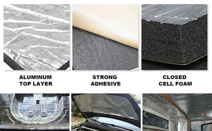 Matériau d'insonorisation pour voiture 60"x40" 275 mil (7 mm) – Tapis insonorisant et thermique en caoutchouc butyle avec adhésif puissant pour portières, capot, coffre, plancher et tablier de voiture, ajustement universel